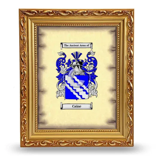 Caine Coat of Arms Framed - Gold