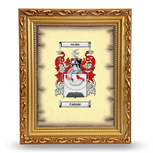 Cairnie Coat of Arms Framed - Gold