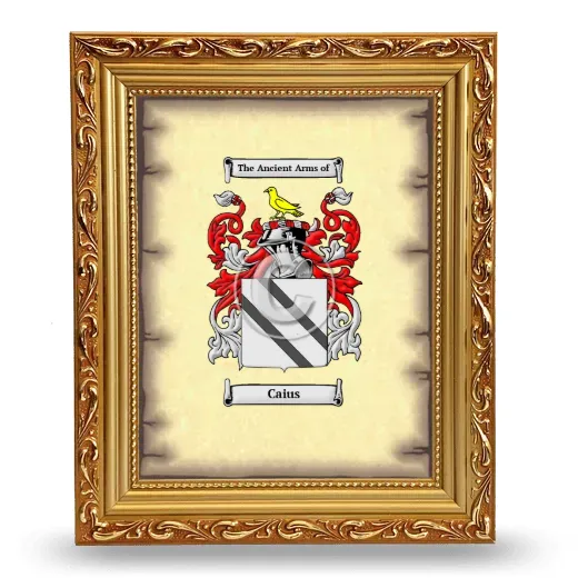 Caius Coat of Arms Framed - Gold