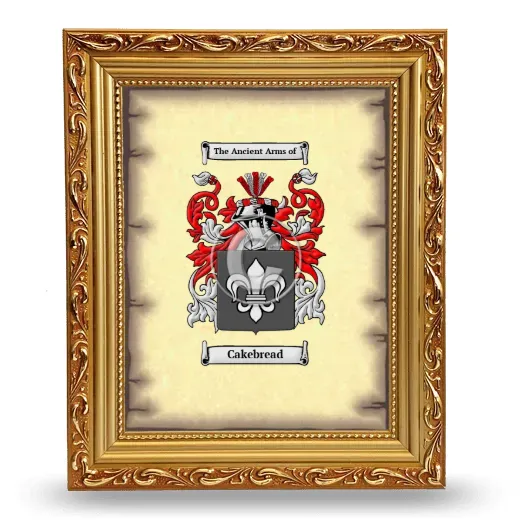 Cakebread Coat of Arms Framed - Gold