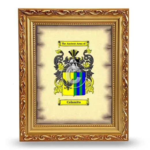 Calamita Coat of Arms Framed - Gold