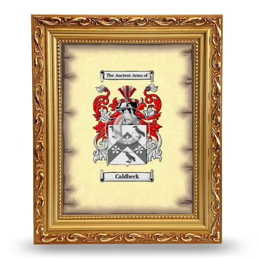 Caldbeck Coat of Arms Framed - Gold
