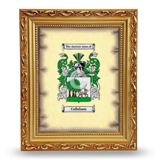 Callaham Coat of Arms Framed - Gold
