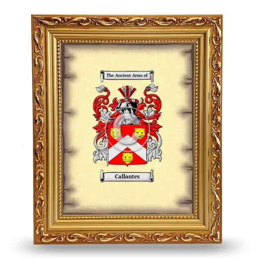 Callantes Coat of Arms Framed - Gold