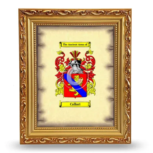 Callari Coat of Arms Framed - Gold