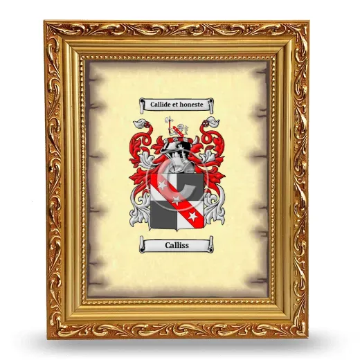 Calliss Coat of Arms Framed - Gold