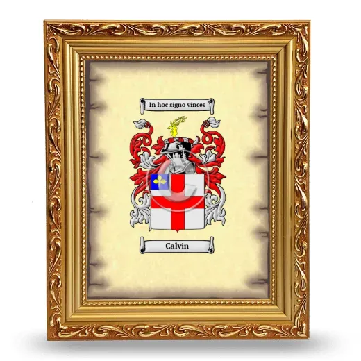 Calvin Coat of Arms Framed - Gold