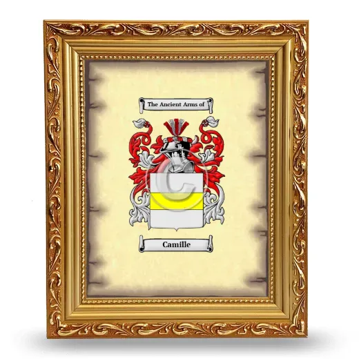 Camille Coat of Arms Framed - Gold