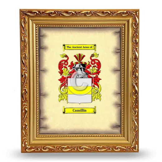 Camillia Coat of Arms Framed - Gold
