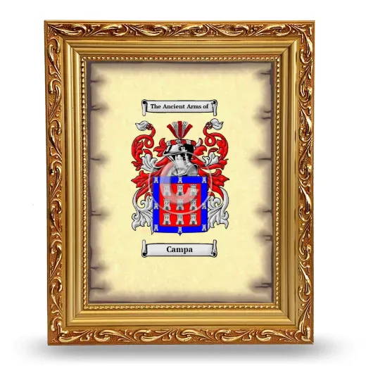 Campa Coat of Arms Framed - Gold