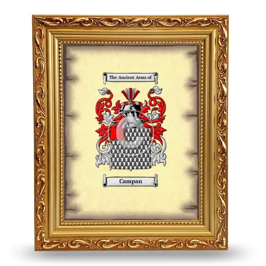 Campan Coat of Arms Framed - Gold