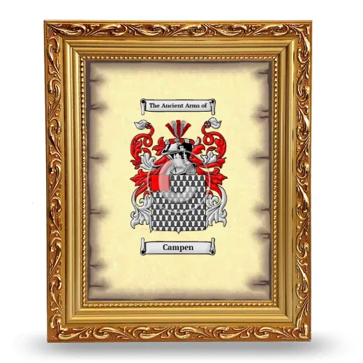 Campen Coat of Arms Framed - Gold