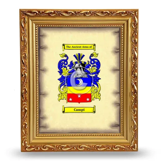 Campi Coat of Arms Framed - Gold