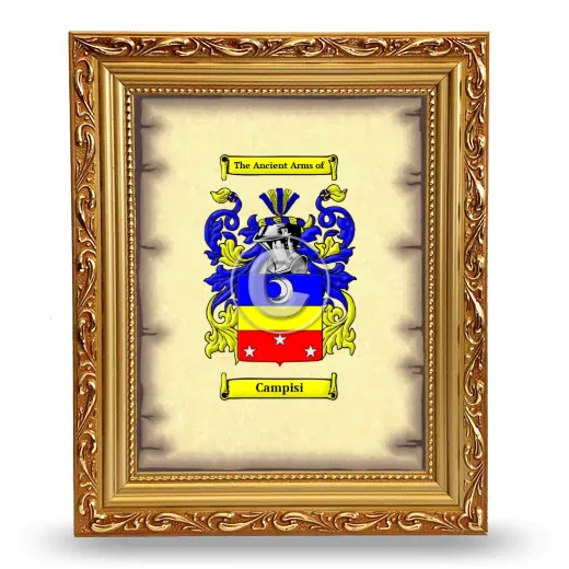 Campisi Coat of Arms Framed - Gold