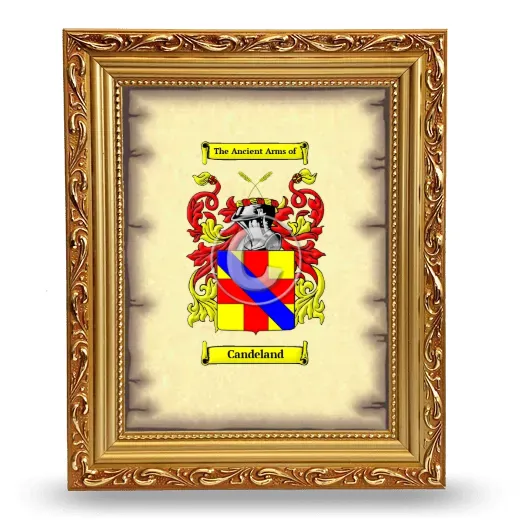 Candeland Coat of Arms Framed - Gold