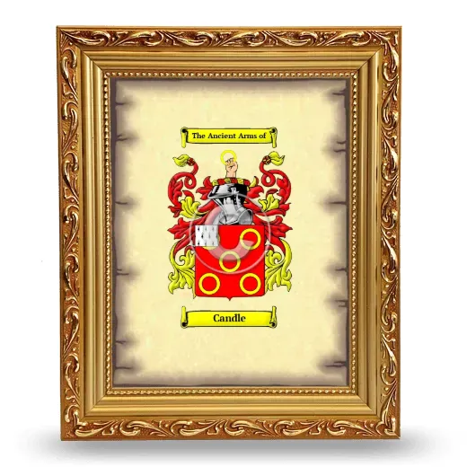 Candle Coat of Arms Framed - Gold
