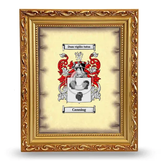 Canning Coat of Arms Framed - Gold