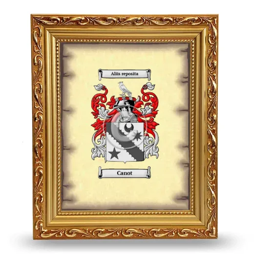 Canot Coat of Arms Framed - Gold