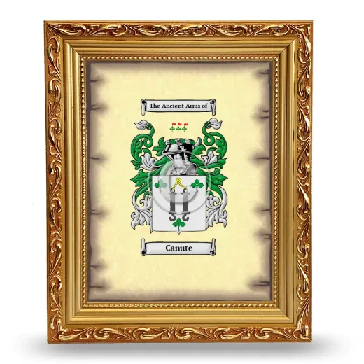 Canute Coat of Arms Framed - Gold