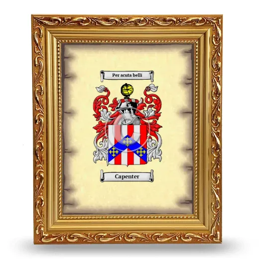 Capenter Coat of Arms Framed - Gold