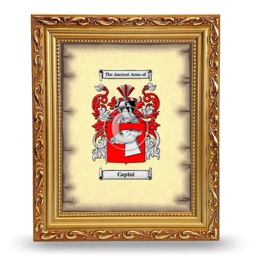 Capini Coat of Arms Framed - Gold