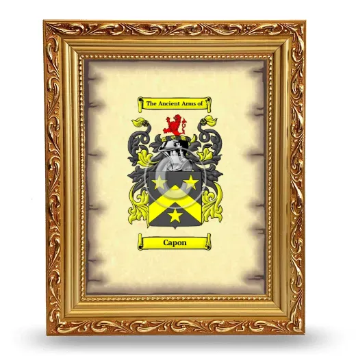 Capon Coat of Arms Framed - Gold