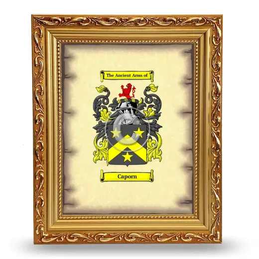 Caporn Coat of Arms Framed - Gold