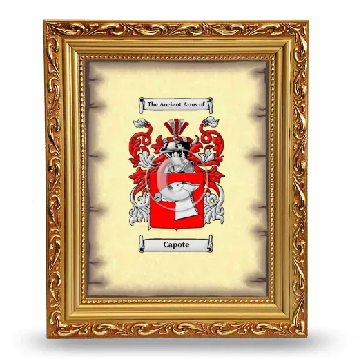 Capote Coat of Arms Framed - Gold
