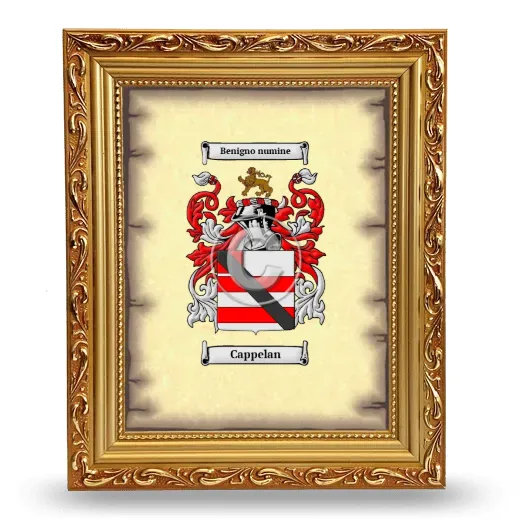 Cappelan Coat of Arms Framed - Gold