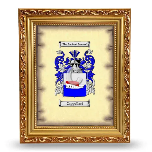 Cappellari Coat of Arms Framed - Gold