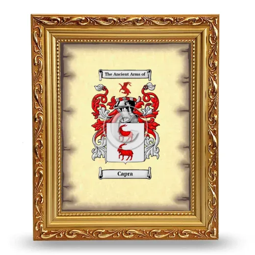 Capra Coat of Arms Framed - Gold