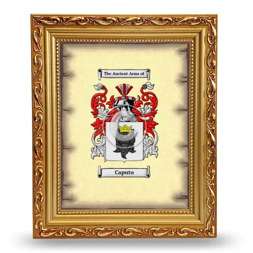 Caputo Coat of Arms Framed - Gold