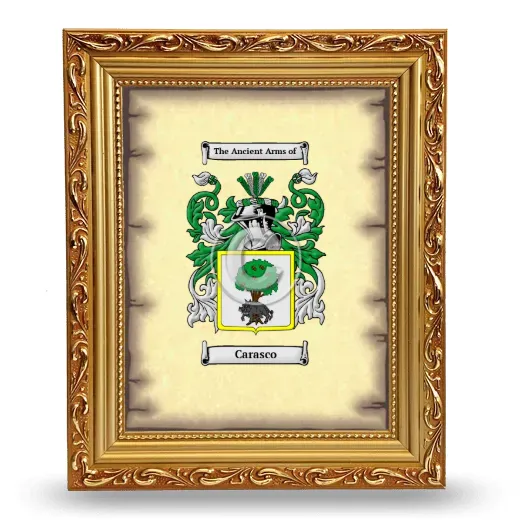 Carasco Coat of Arms Framed - Gold
