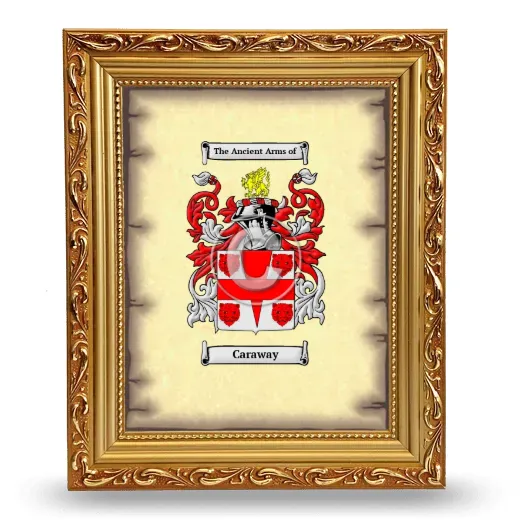 Caraway Coat of Arms Framed - Gold