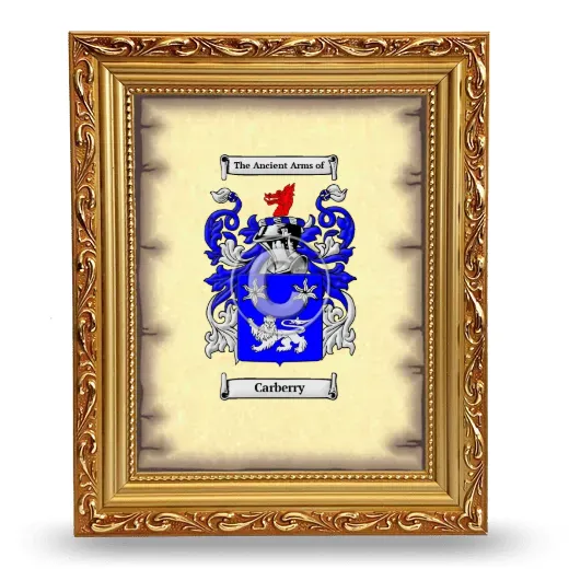 Carberry Coat of Arms Framed - Gold