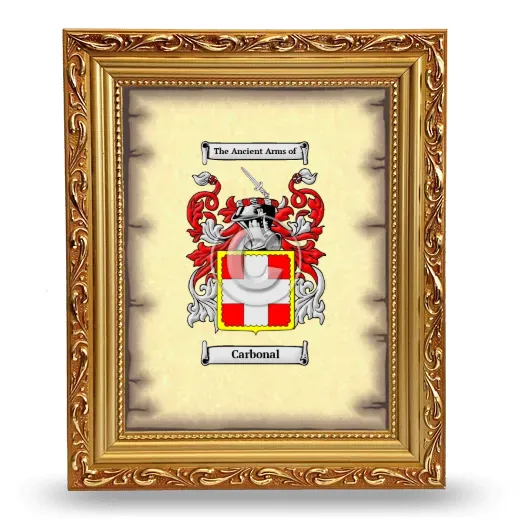 Carbonal Coat of Arms Framed - Gold