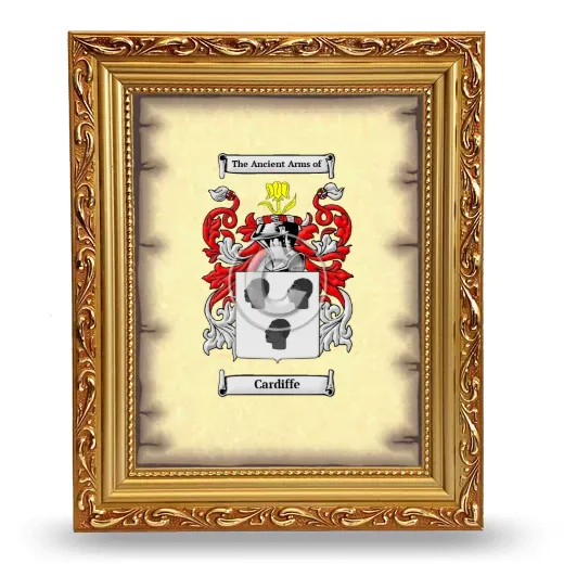 Cardiffe Coat of Arms Framed - Gold