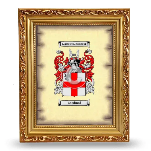 Cardinal Coat of Arms Framed - Gold