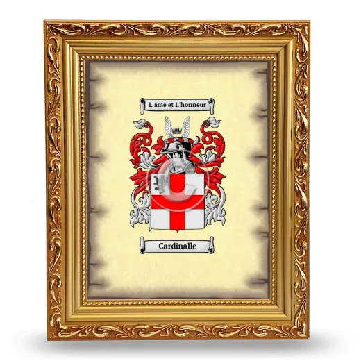 Cardinalle Coat of Arms Framed - Gold