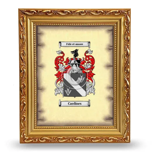 Cardines Coat of Arms Framed - Gold