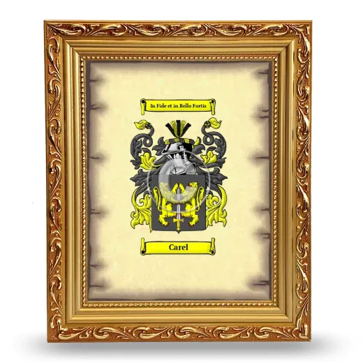 Carel Coat of Arms Framed - Gold