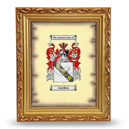 Careless Coat of Arms Framed - Gold