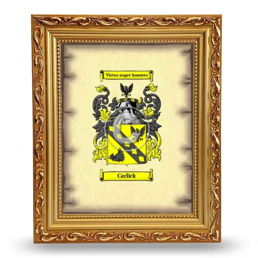 Carlick Coat of Arms Framed - Gold