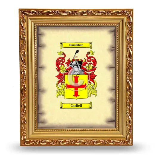 Carliell Coat of Arms Framed - Gold