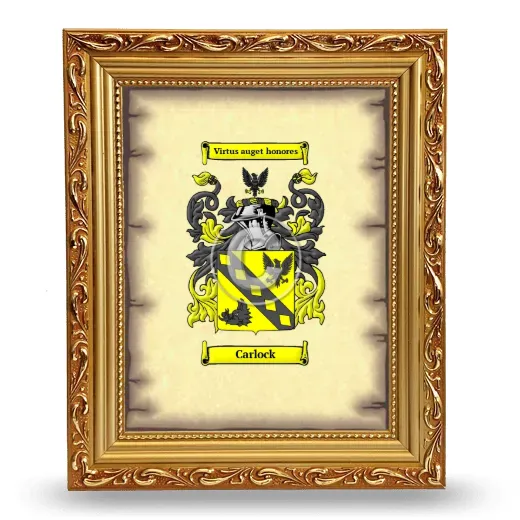 Carlock Coat of Arms Framed - Gold