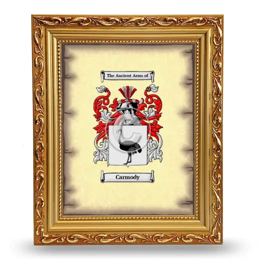 Carmody Coat of Arms Framed - Gold