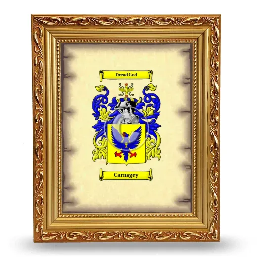 Carnagey Coat of Arms Framed - Gold