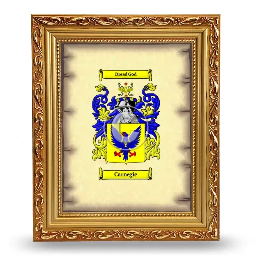 Carnegie Coat of Arms Framed - Gold