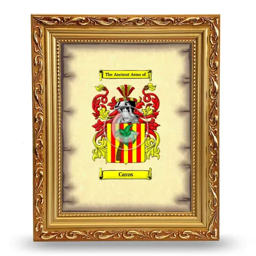Caros Coat of Arms Framed - Gold