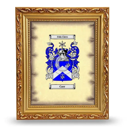 Carr Coat of Arms Framed - Gold